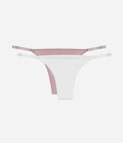 Kit 02 Calcinhas String Fio em Algodão