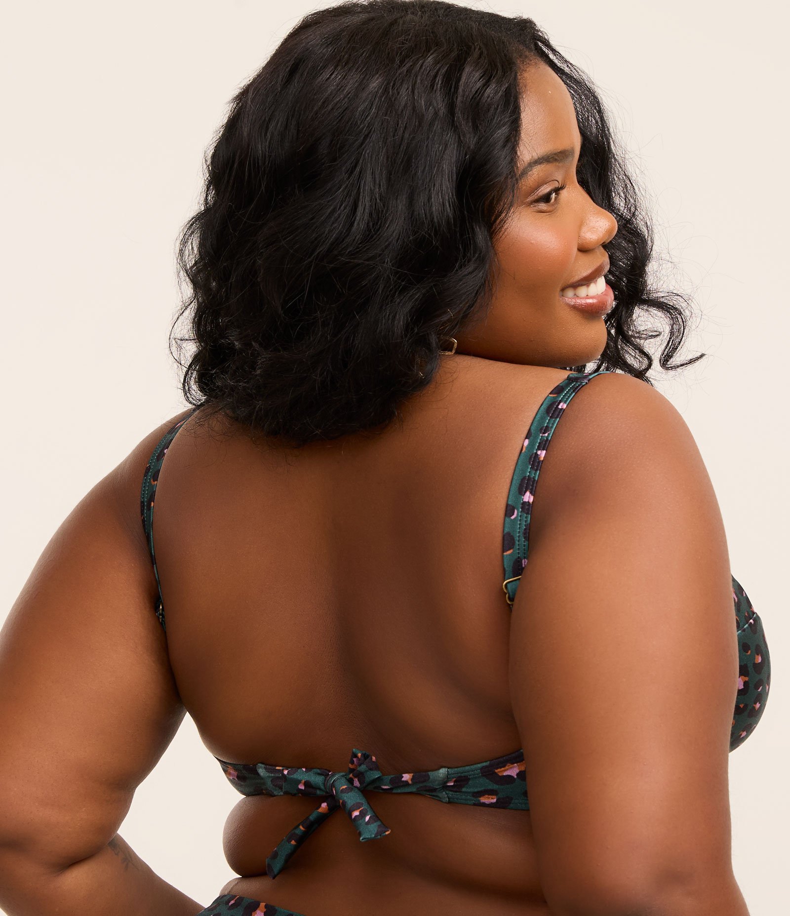 Biquíni Meia Taça em Microfibra com Estampa Animal Print Brilhosa Curve & Plus Size Azul 3