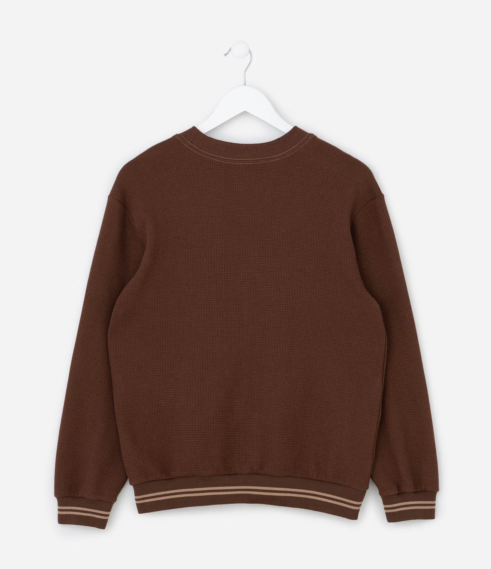 Moletom Texturizado e Quentinho com Detalhe nos Punhos e Barra - Tam 5 a 14 anos Marrom 2