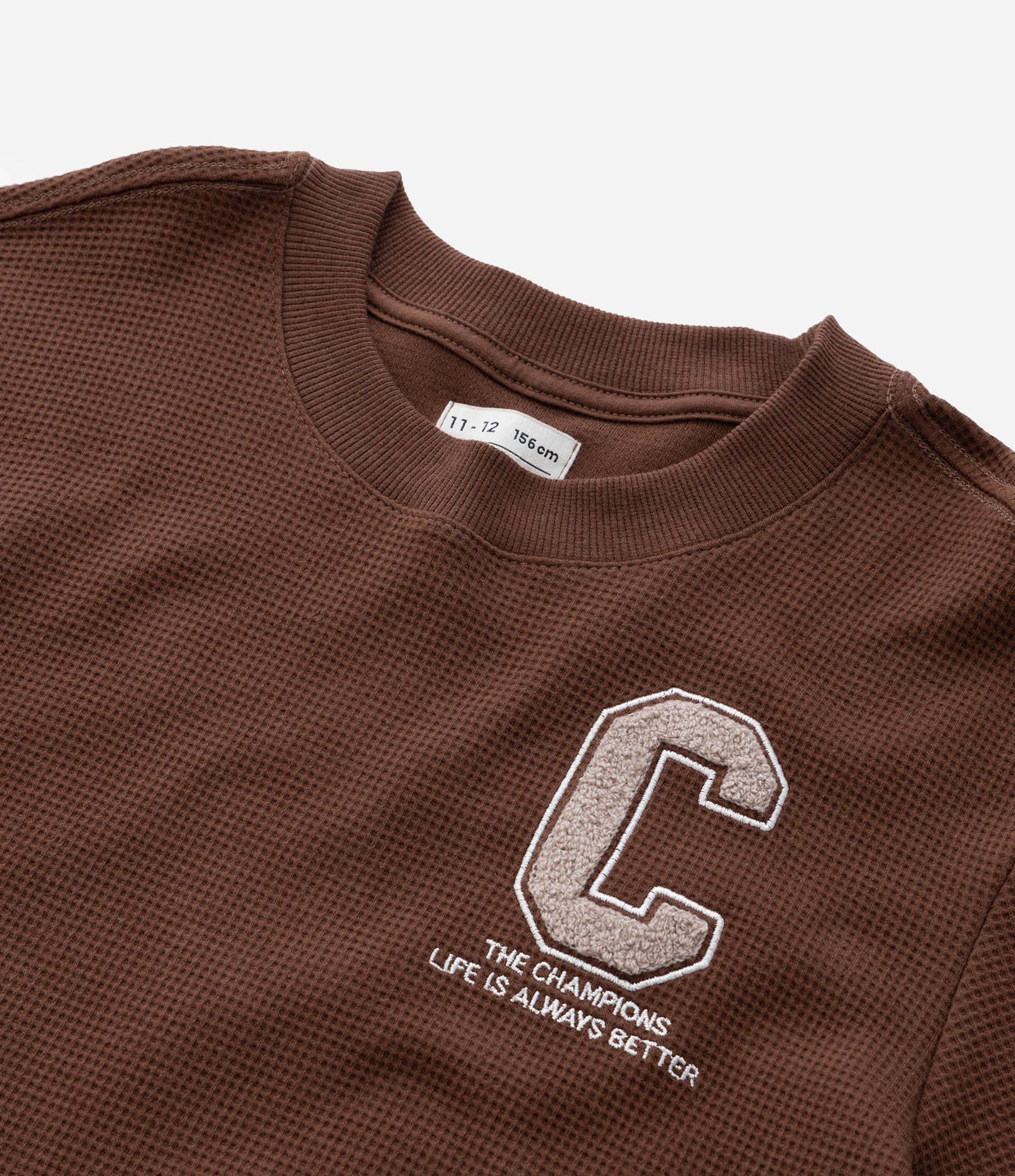 Moletom Texturizado e Quentinho com Detalhe nos Punhos e Barra - Tam 5 a 14 anos Marrom 4