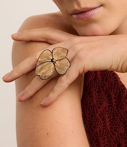 Maxi Anel Aramado Esmaltado com Forma de Flor