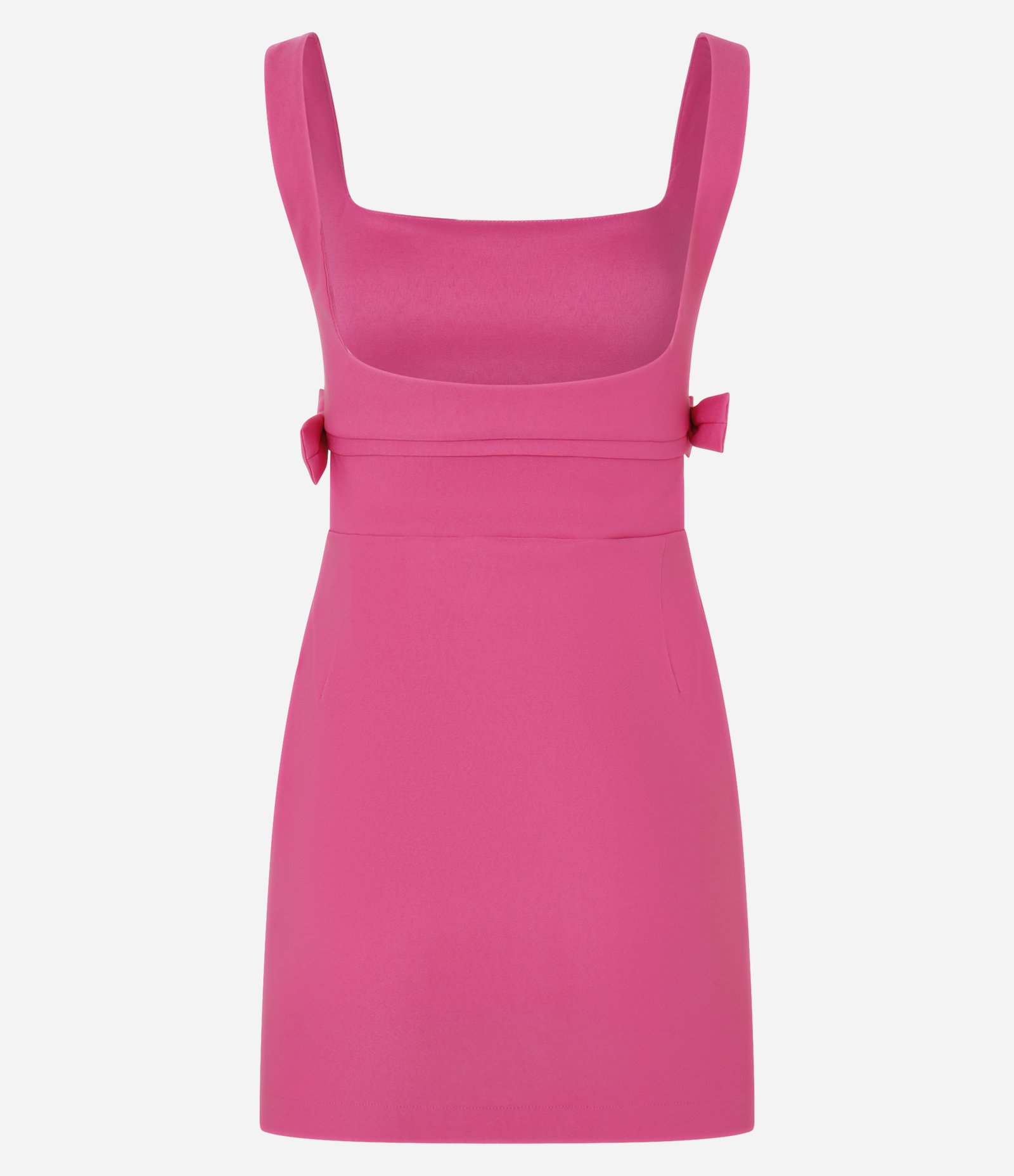 Vestido Curto em Bengaline com Recorte e Laços Laterais Rosa 5