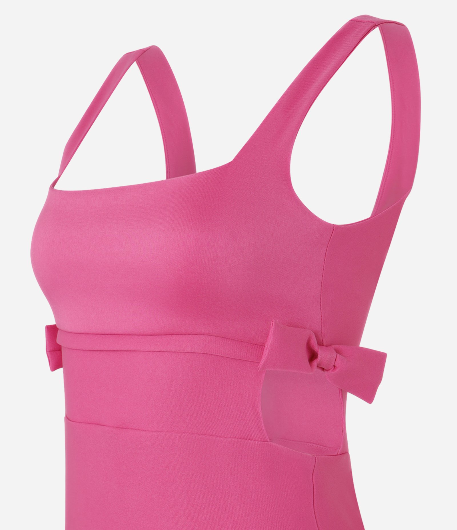 Vestido Curto em Bengaline com Recorte e Laços Laterais Rosa 6