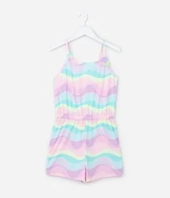 Saída de Praia Infantil em Microfibra com Estampa de Ondas - Tam 5 a 16 Anos