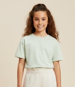 Camiseta Curta Infantil com Estampa Borboleta - Tam 5 a 14 Anos