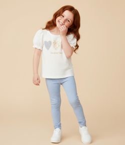 Calça Legging Infantil em Cotton com Brilhinhos - Tam 1 A 5 Anos