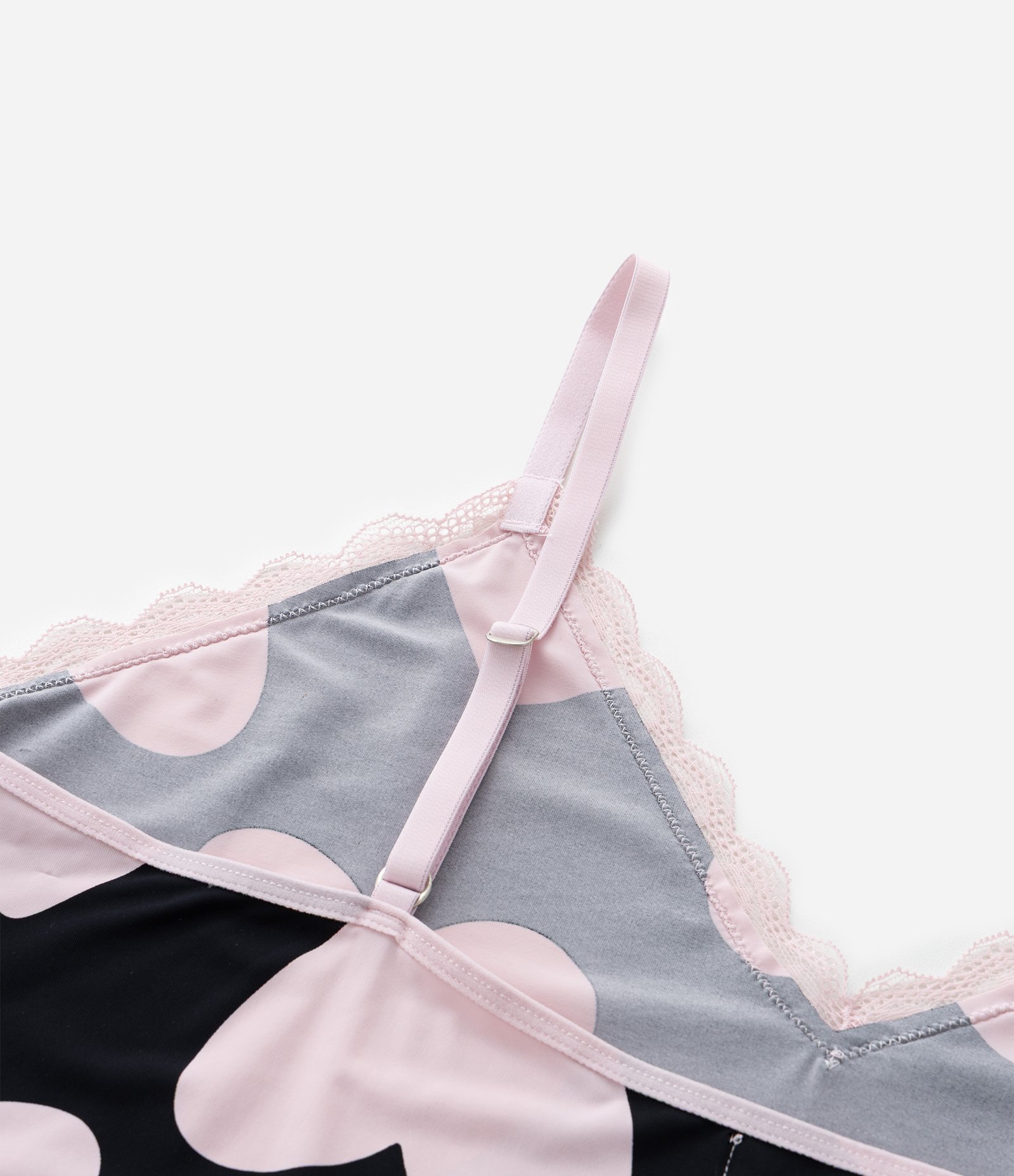 Camisola de Alcinha com Estampa de Coração e Renda Curve & Plus Size Preto/Rosa 6