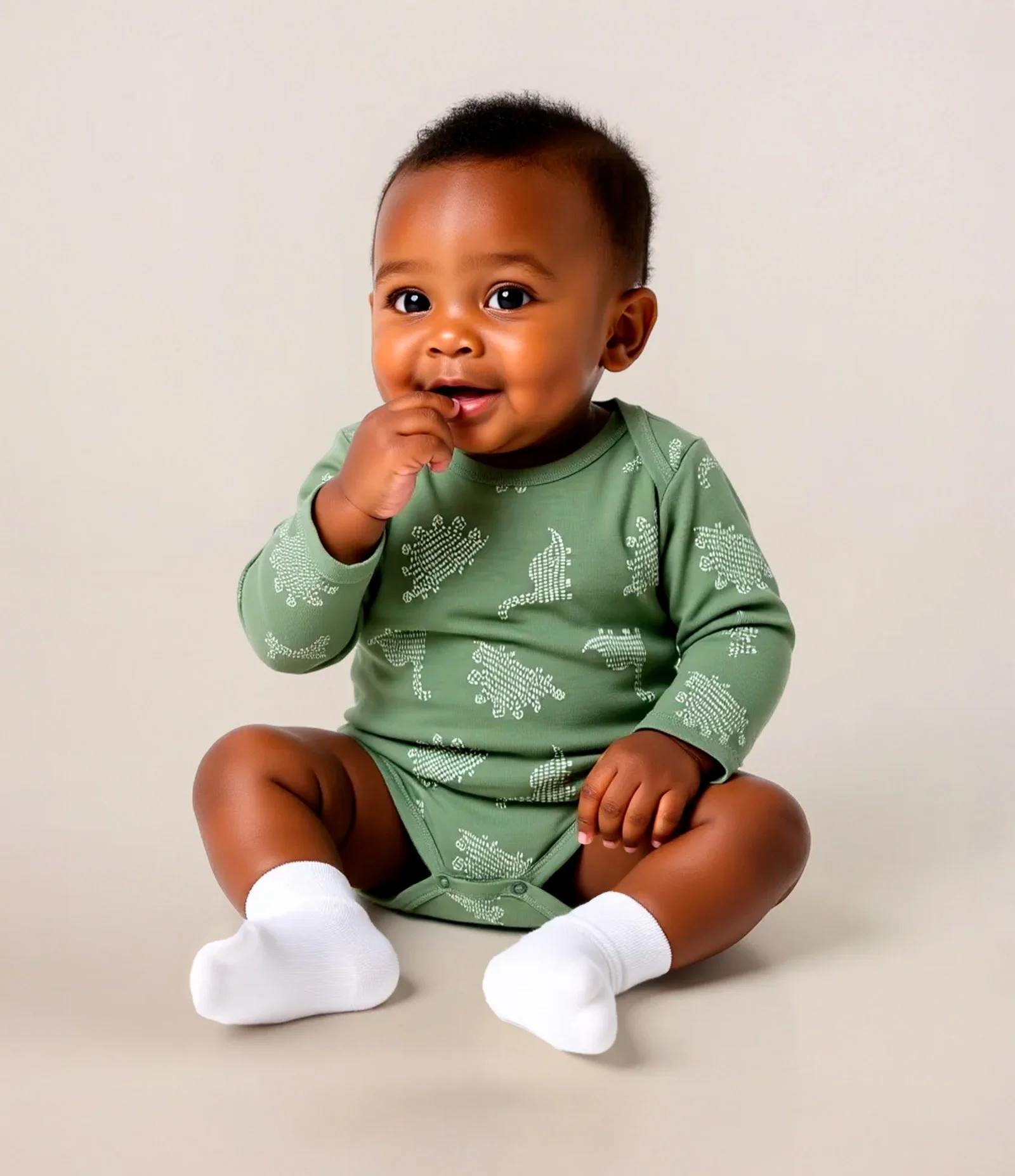 Body Infantil com Estampa Dinossauros - Tam RN a 18 meses Verde 1