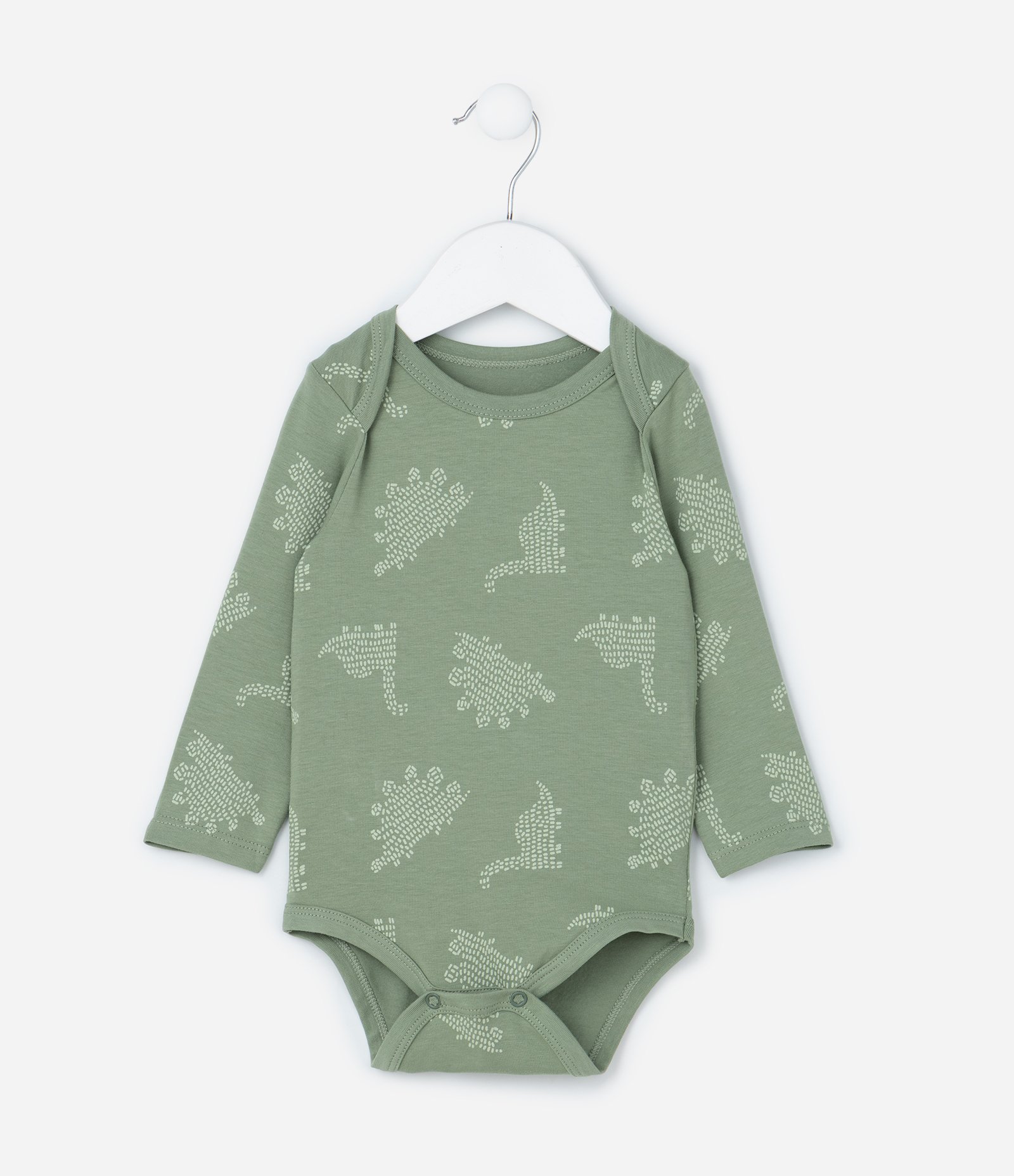 Body Infantil com Estampa Dinossauros - Tam RN a 18 meses Verde 1