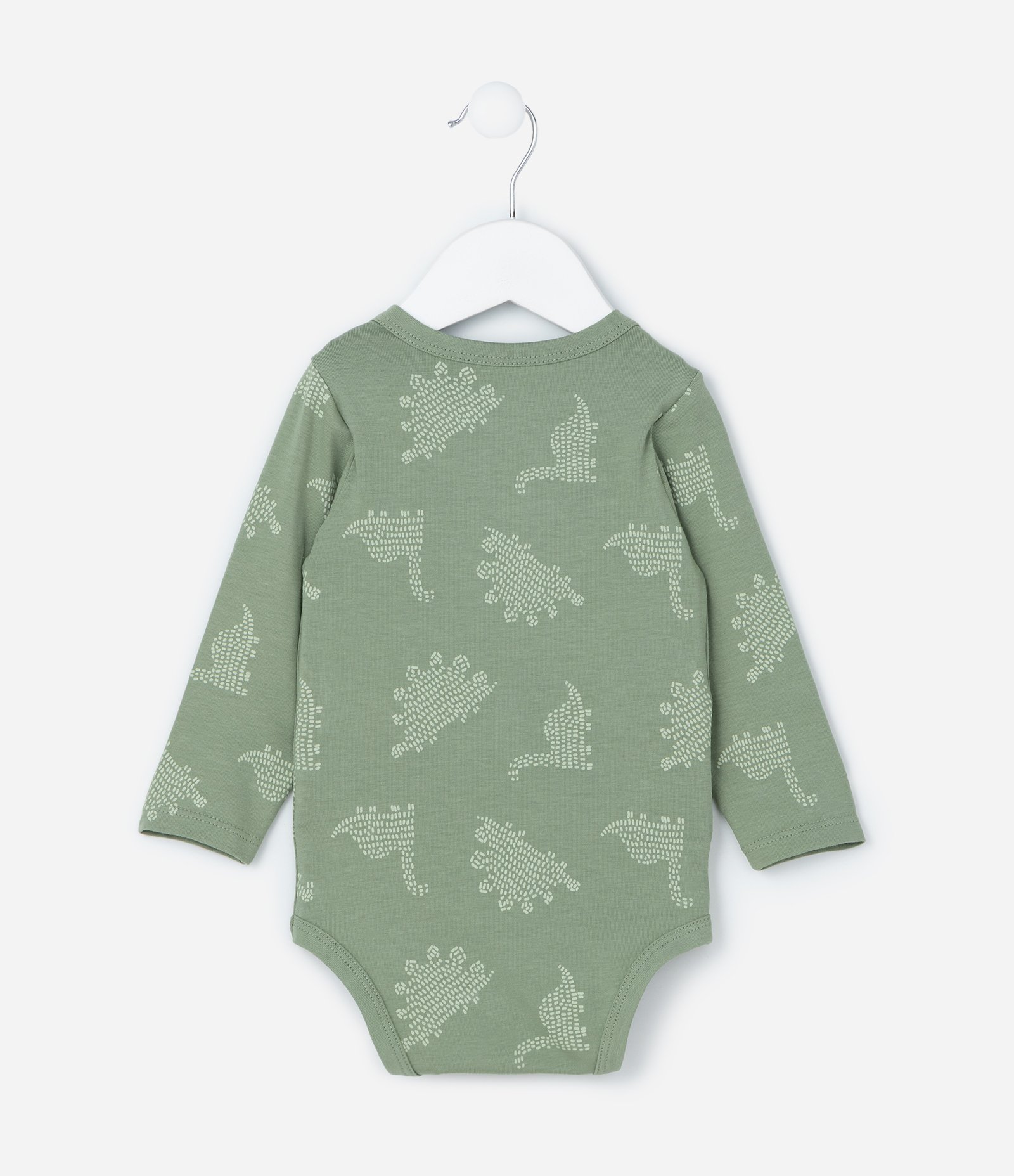 Body Infantil com Estampa Dinossauros - Tam RN a 18 meses Verde 2