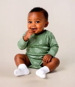 Body Infantil com Estampa Dinossauros - Tam RN a 18 meses
