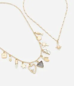 Colar Camadas com Pingentes Variados