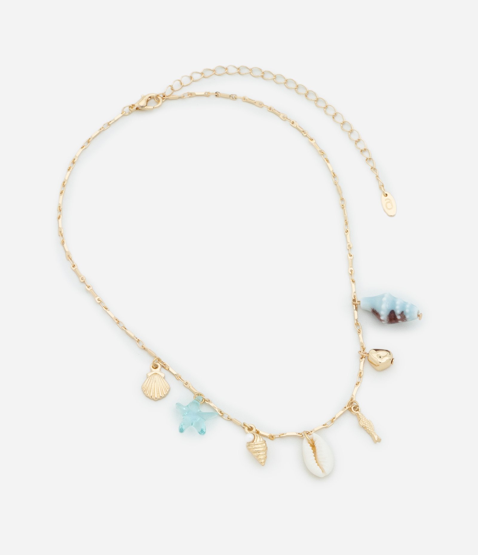 Colar Curto com Pingentes de Fundo do Mar Dourado 2