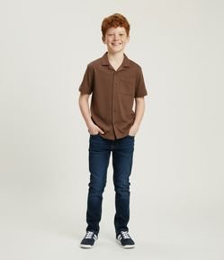 Camisa Infantil em Viscose com Textura - Tam 5 a 14 Anos