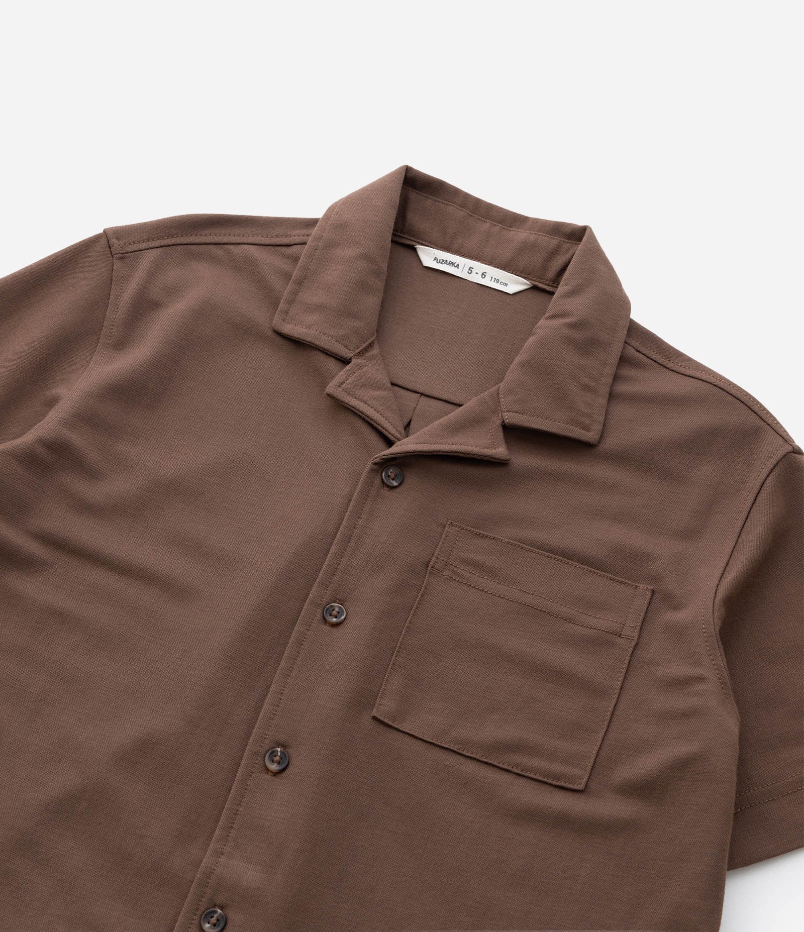 Camisa Infantil em Viscose com Textura - Tam 5 a 14 Anos Marrom 7