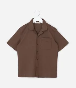 Camisa Infantil em Viscose com Textura - Tam 5 a 14 Anos