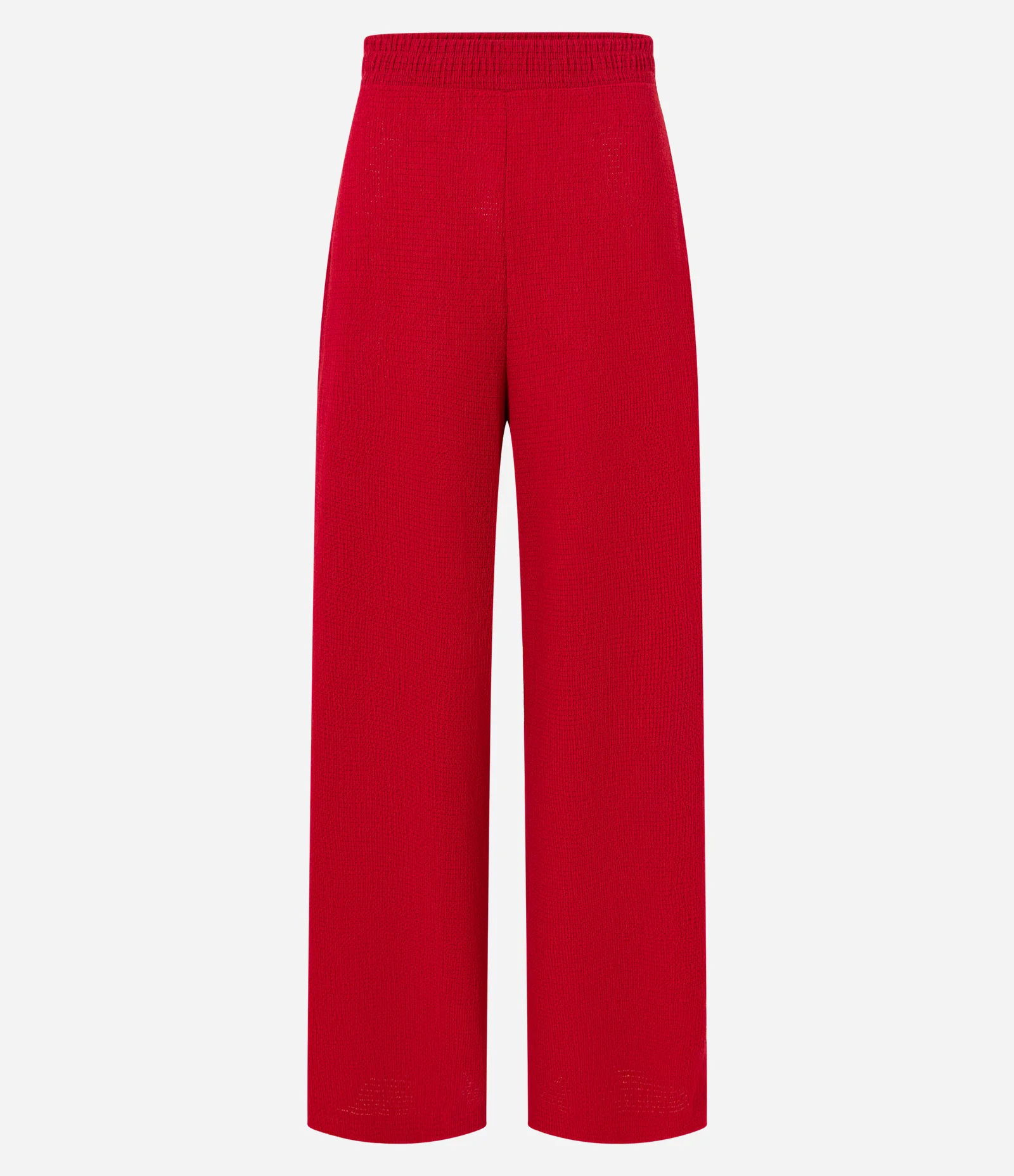 Calça Reta Texturizada com Cintura Alta Vermelho 5