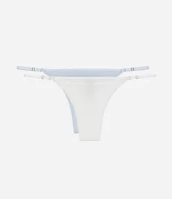 Kit 02 Calcinhas String Fio Duplo em Viscose