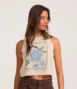 Regata com Estampa Floral e Lettering Bem me Quero