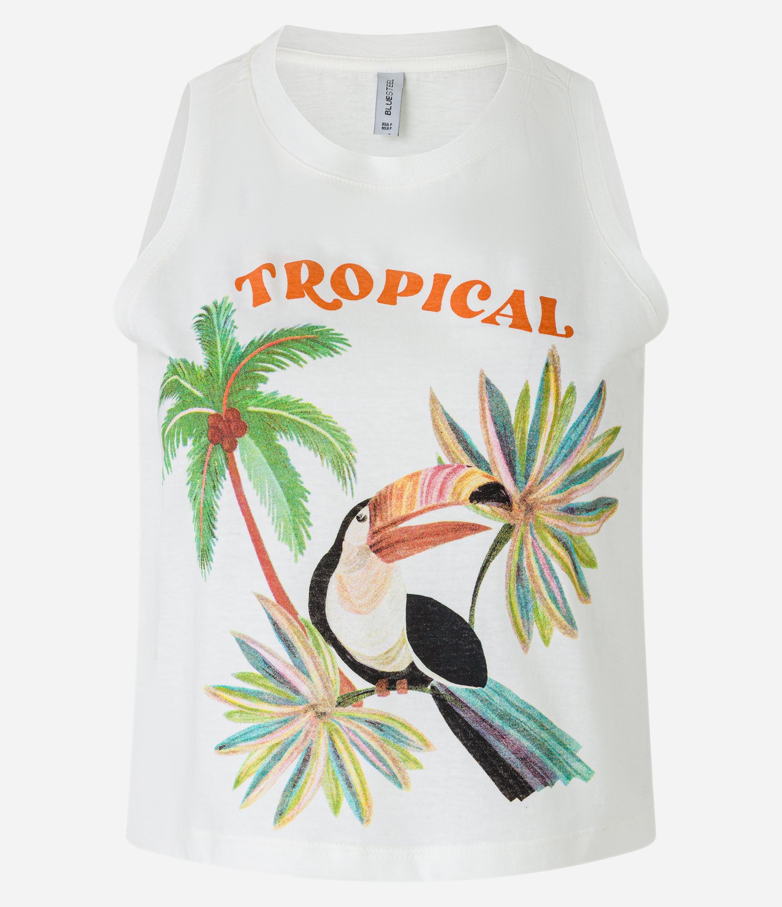 Regata com Estampa Tucano com Coqueiros Branco 4