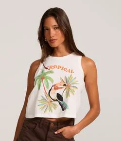 Regata com Estampa Tucano com Coqueiros