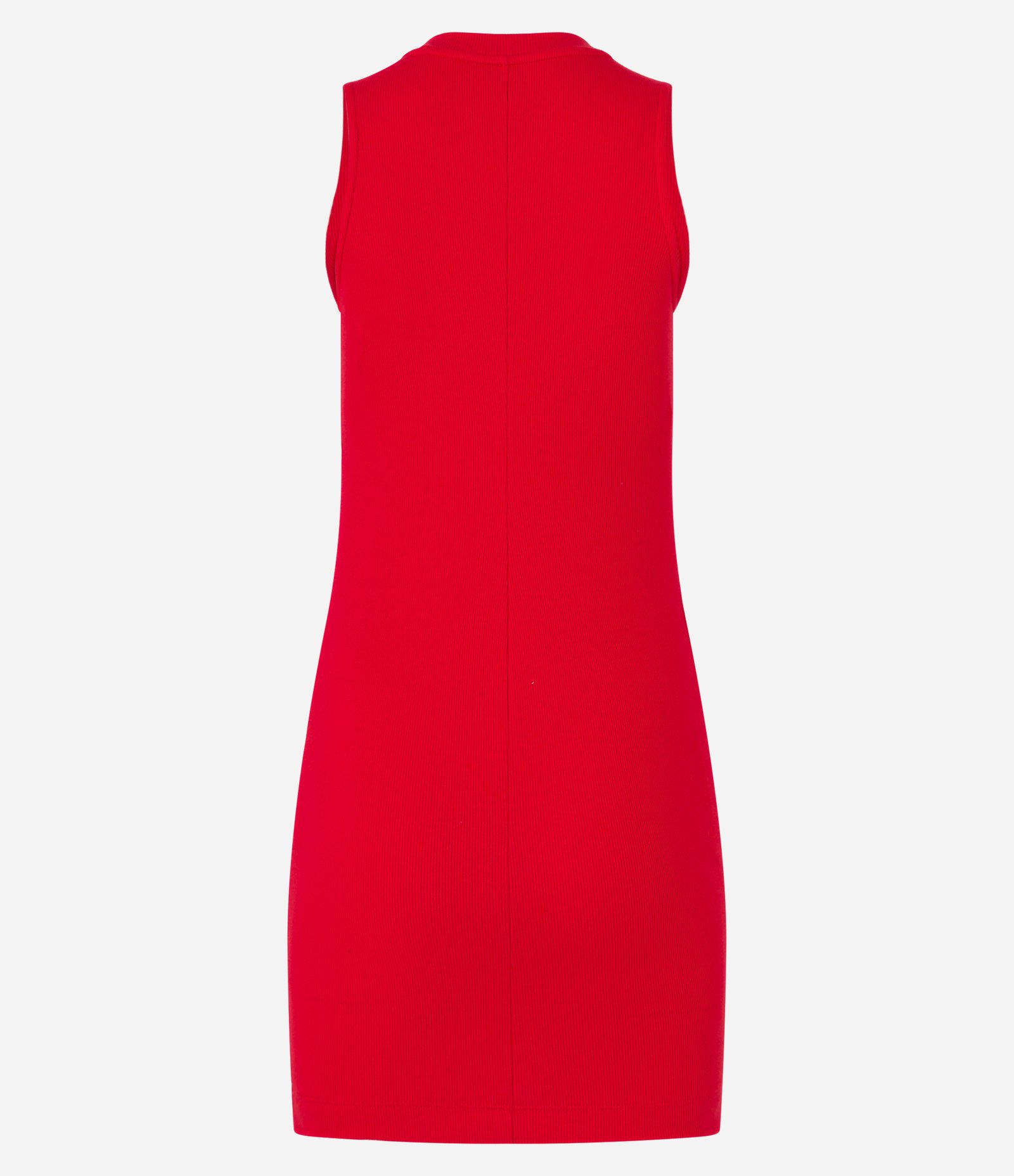Vestido Sportcore Curto em Ribana com Gola Halter e Bordado Vermelho 6