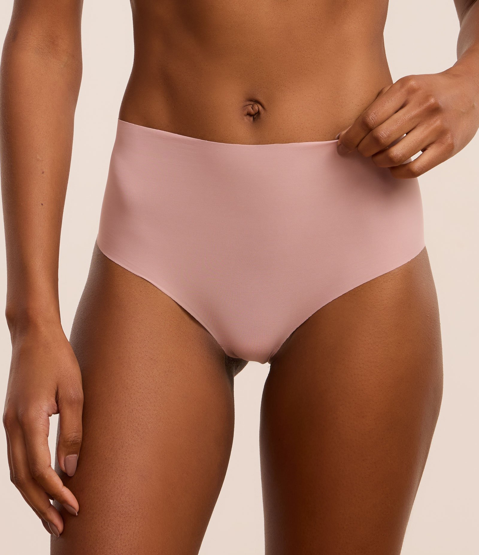 Kit 02 Calcinhas Altas em Microfibra Marrom/Rosa Neutro 4