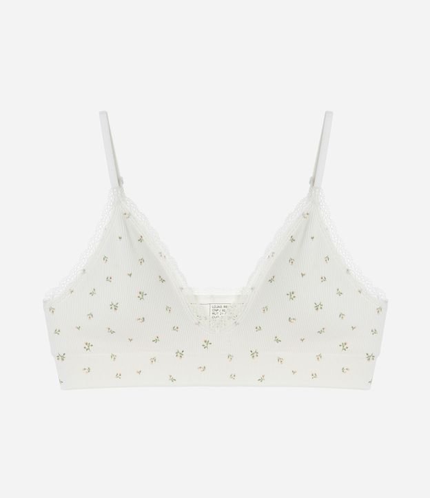 Sutiã Top Seamless Texturizado com Estampa Floral