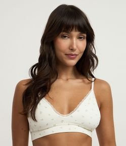 Sutiã Top Seamless Texturizado com Estampa Floral