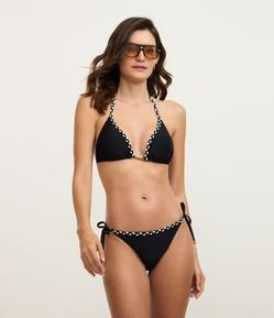 Top Biquíni Em Microfibra Cortininha Com Trançado