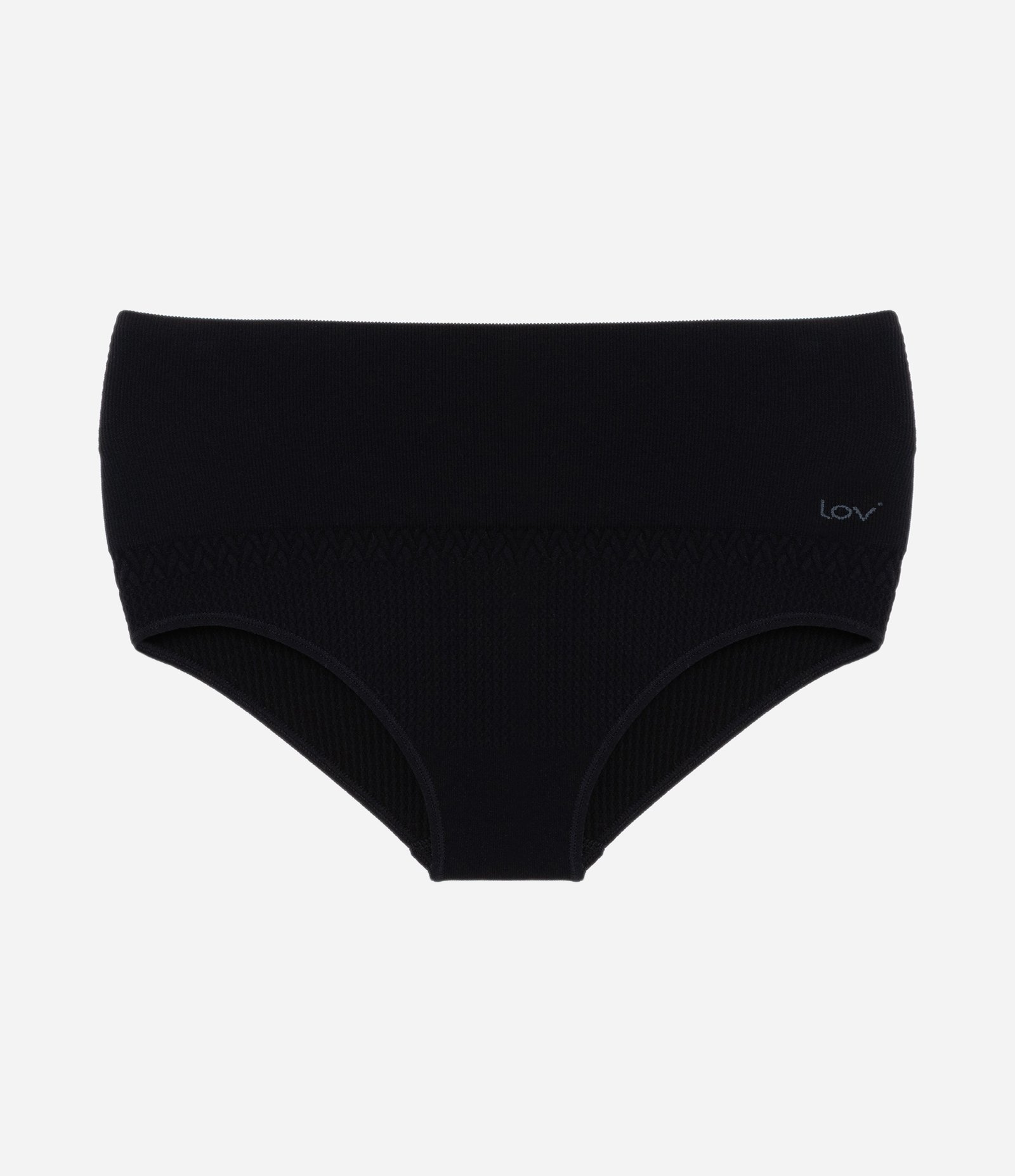 Calcinha Alta em Poliamida Seamless Texturizada Preto 5