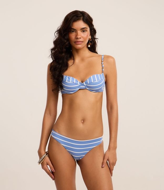 Biquíni Calcinha Básica em Microfibra Listrada