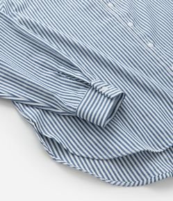 Camisa Alongada em Anarruga Listrada Curve & Plus Size