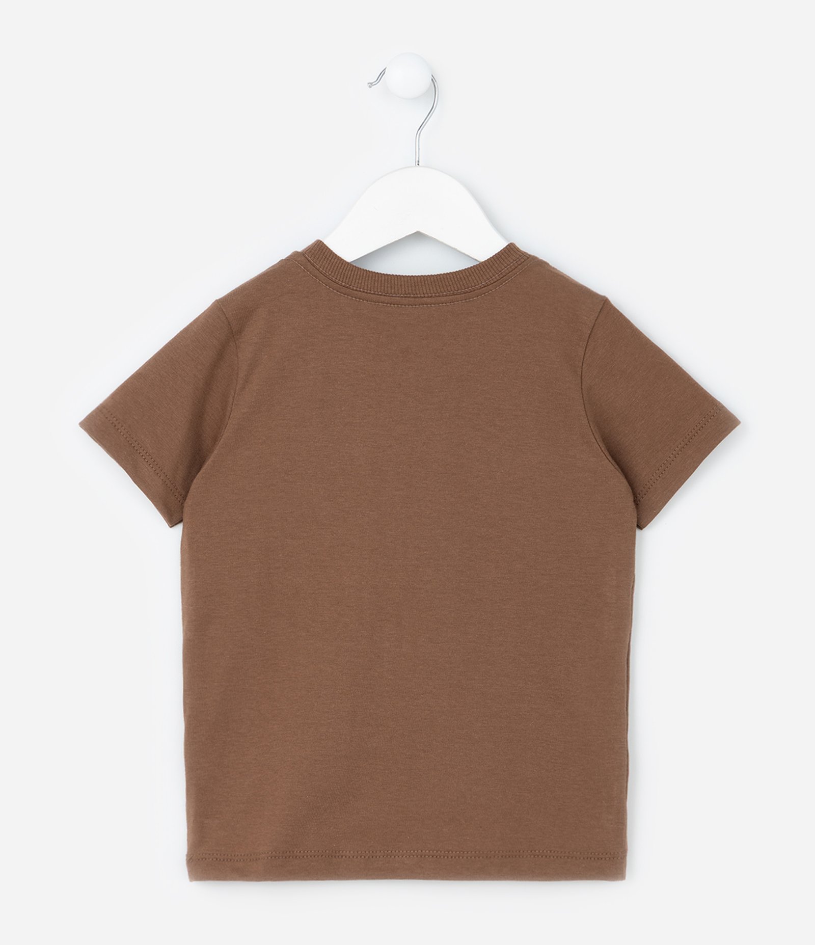 Camiseta Infantil com Bordado Pespontado Paisagem - Tam 1 a 6 Anos Marrom 3