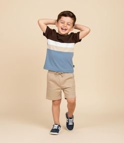 Camiseta Infantil com Blocos de Cor - Tam 1 a 6 Anos