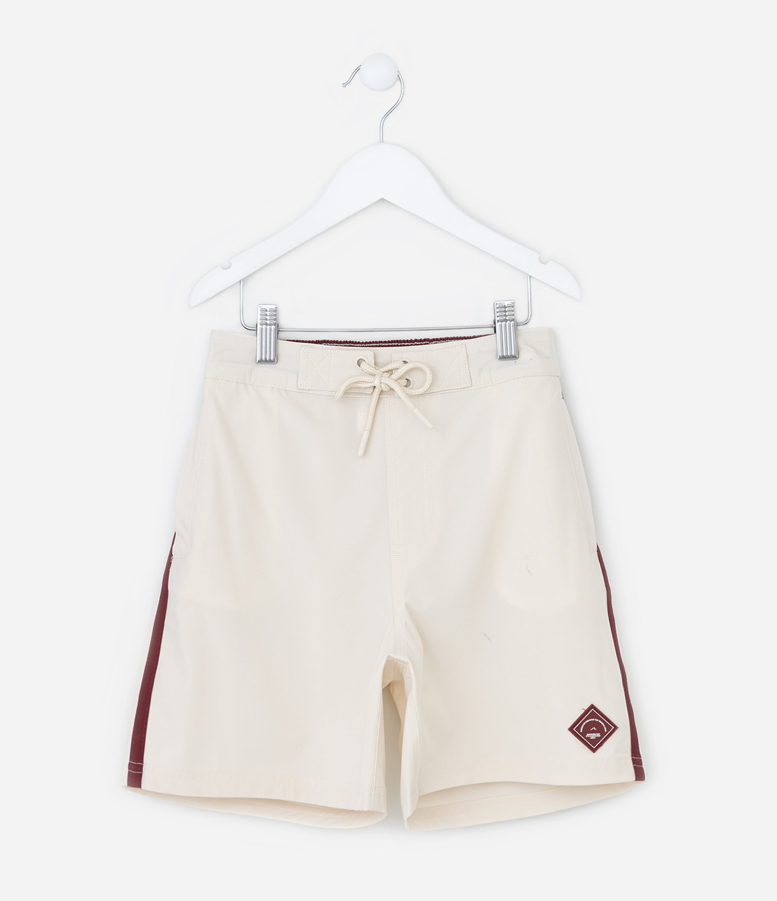 Bermuda Infantil em Poliamida com Listra Lateral - Tam 5 a 14 Anos Bege 2