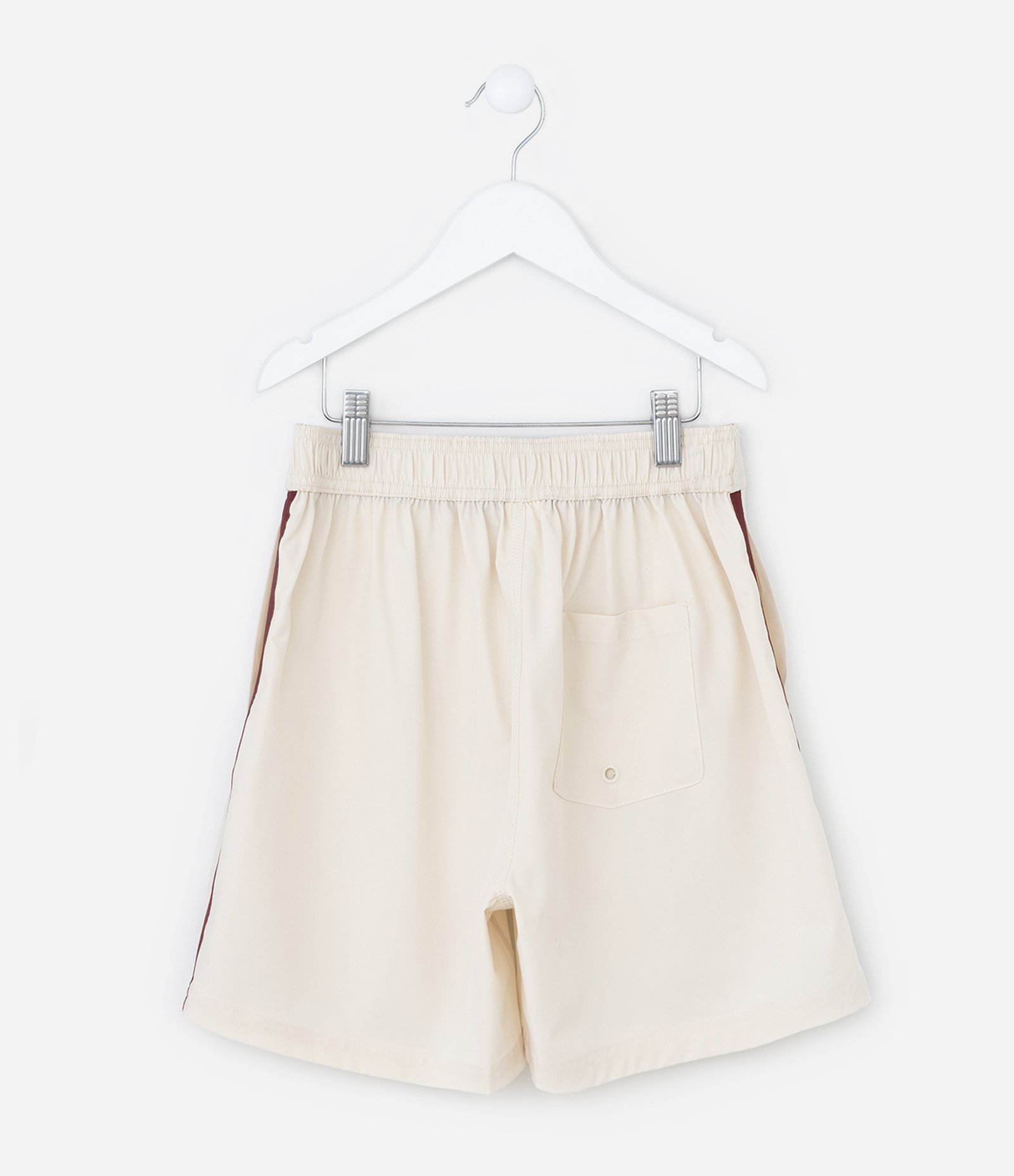 Bermuda Infantil em Poliamida com Listra Lateral - Tam 5 a 14 Anos Bege 3
