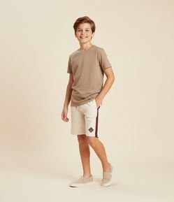 Bermuda Infantil em Poliamida com Listra Lateral - Tam 5 a 14 Anos