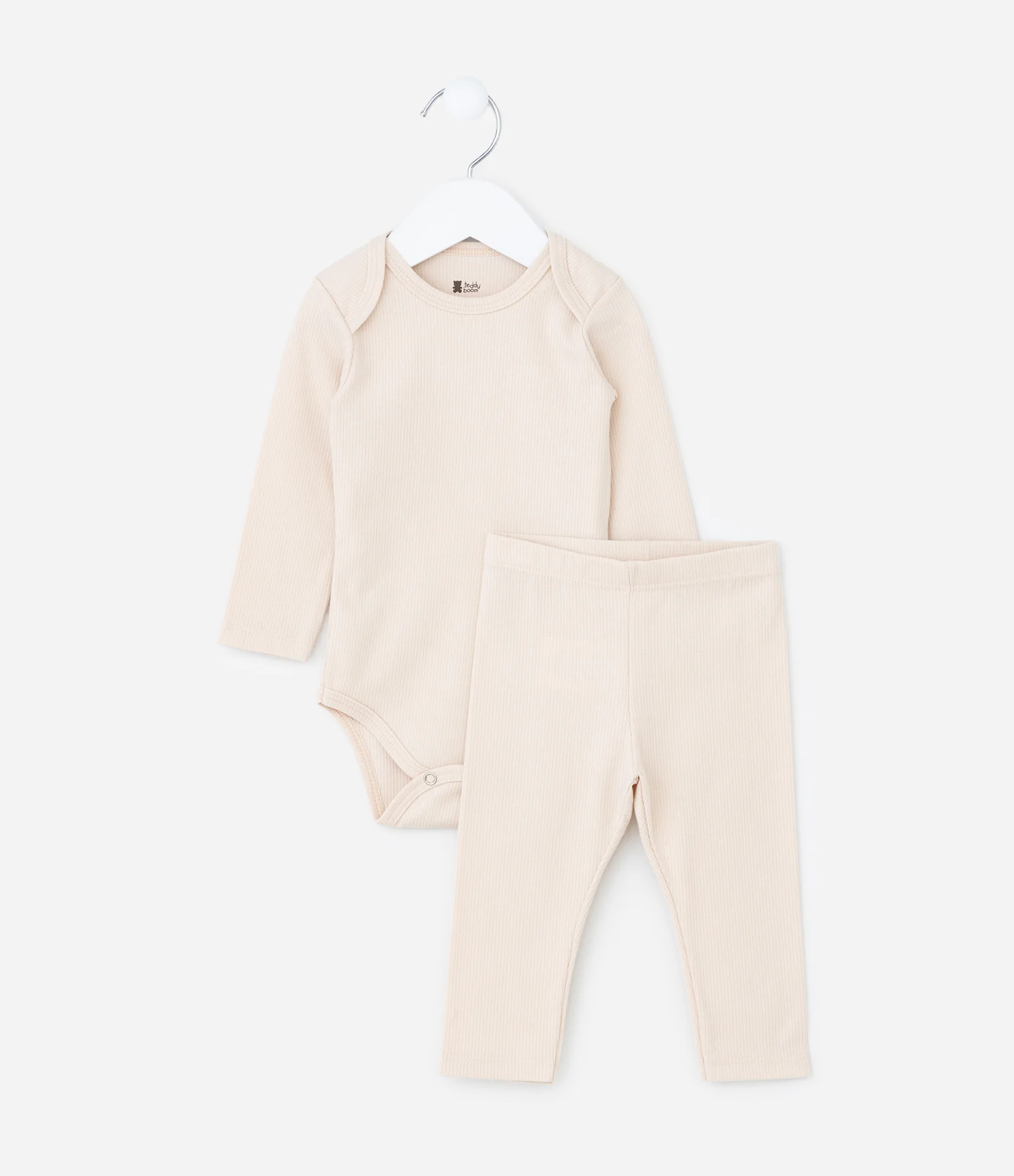 Conjunto Infantil em Ribana Básico - Tam RN a 18 meses Bege 2