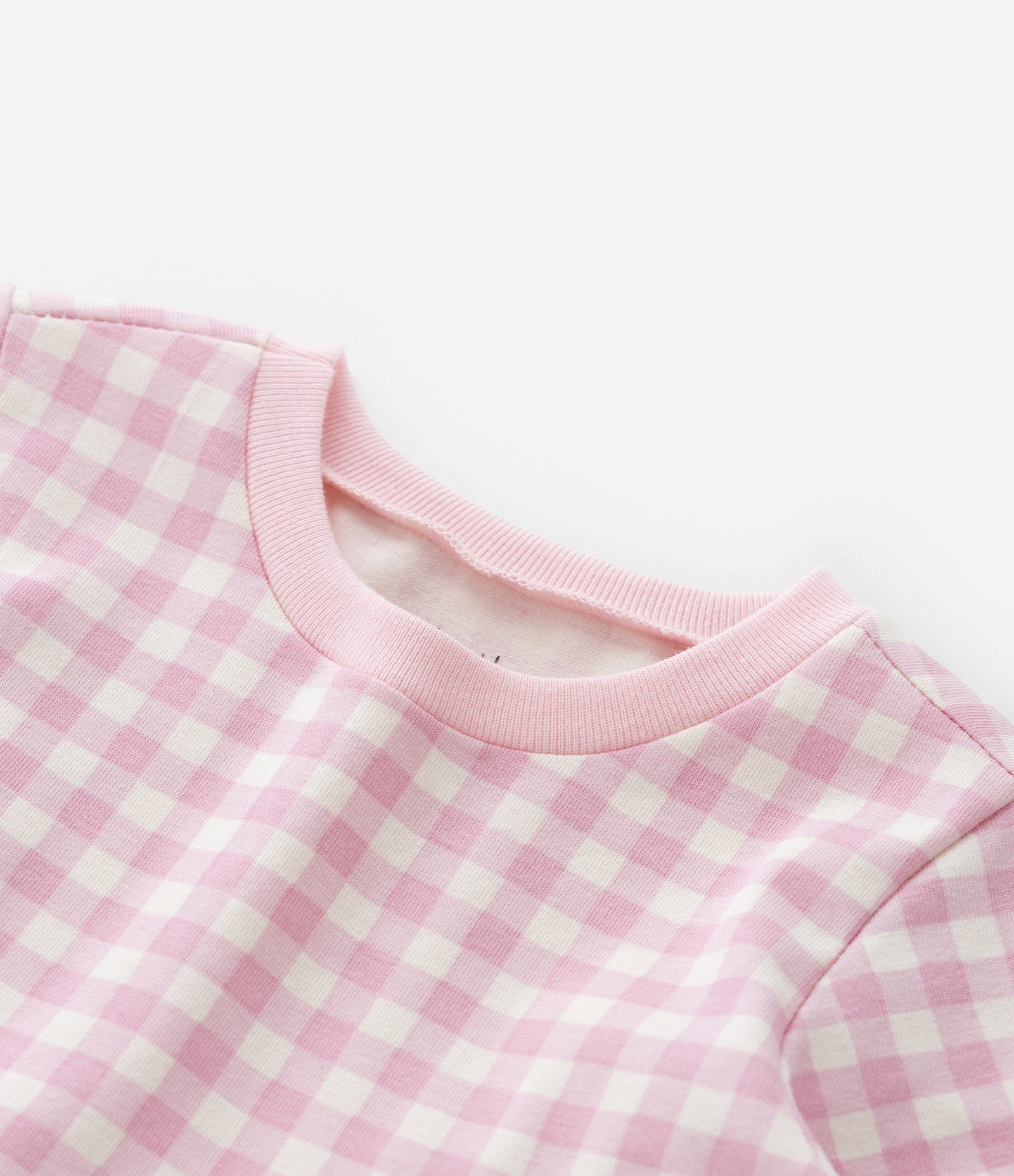 Vestido Infantil com Estampa Xadrez e Cerejas - Tam 0 a 18 Meses Rosa 5