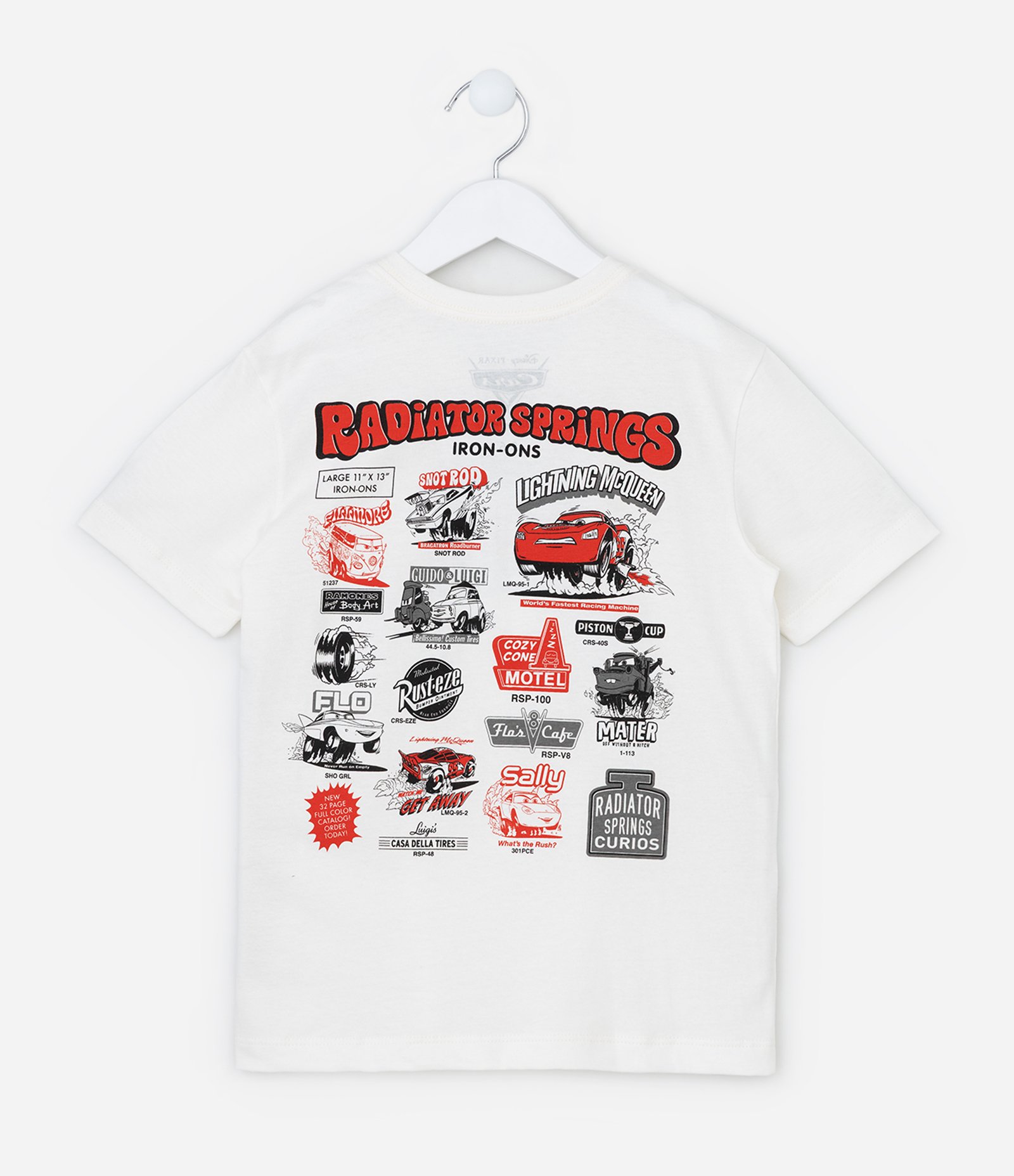 Camiseta Infantil com Estampa Frente e Costas Carros - Tam 3 a 10 Anos Branco 1