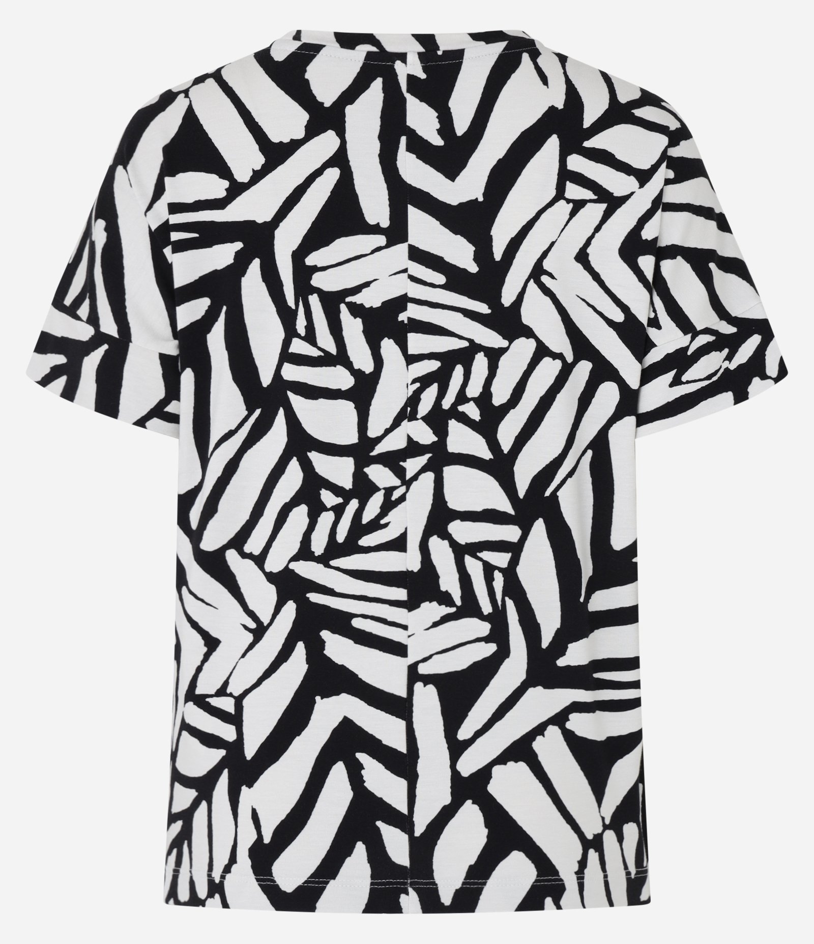 Blusa em Viscose com Estampa de Folhagem Preto/Branco 6