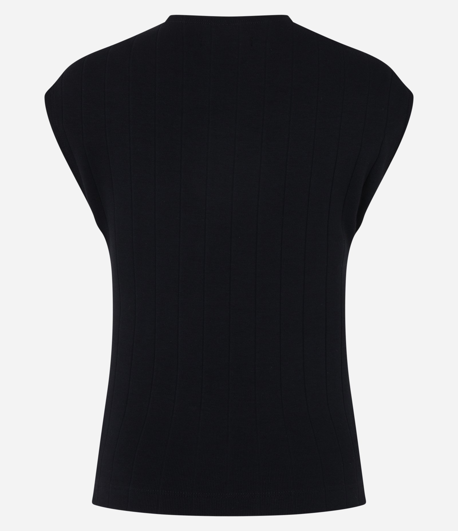 Blusa em Ribana com Manga Sem Cava Preto 3