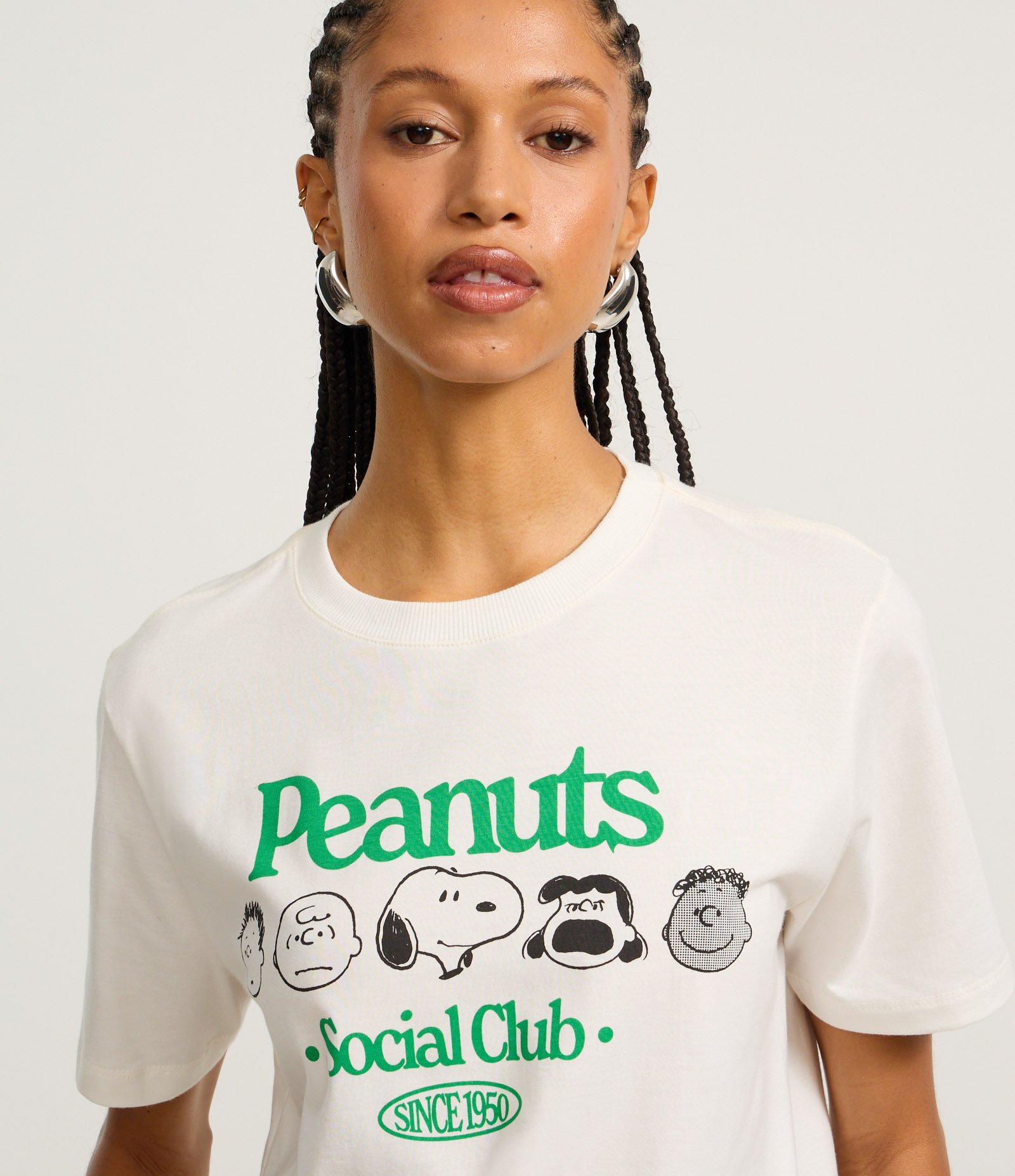Camiseta Alongada em Algodão com Estampa Frente e Costas Peanuts Branco 3