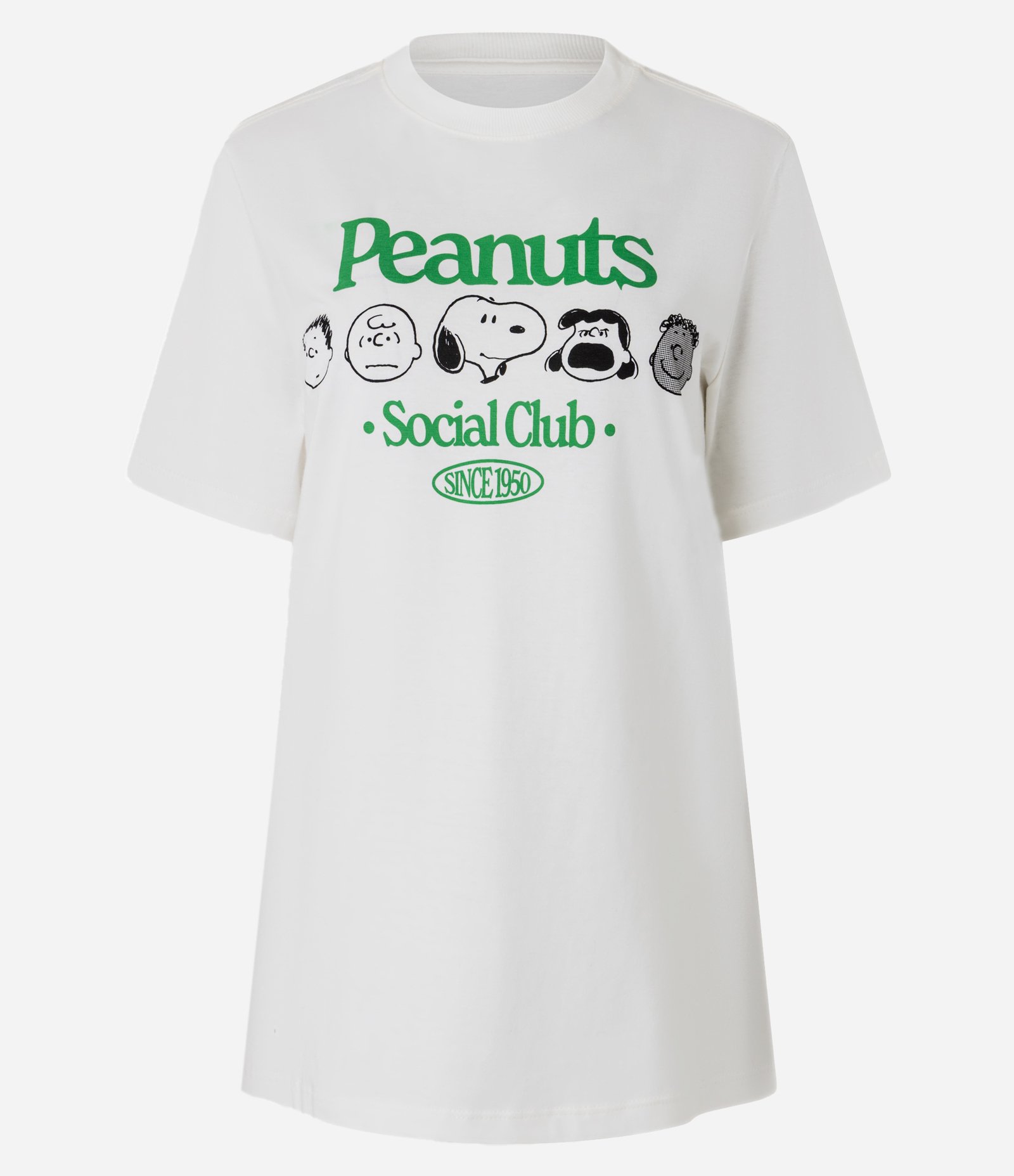 Camiseta Alongada em Algodão com Estampa Frente e Costas Peanuts Branco 5