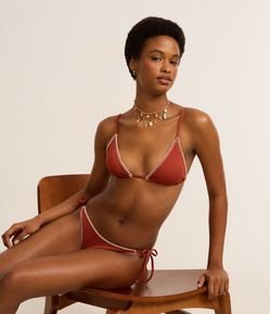 Biquíni Calcinha Lacinho em Microfibra com Pesponto e Efeito Empina Bumbum