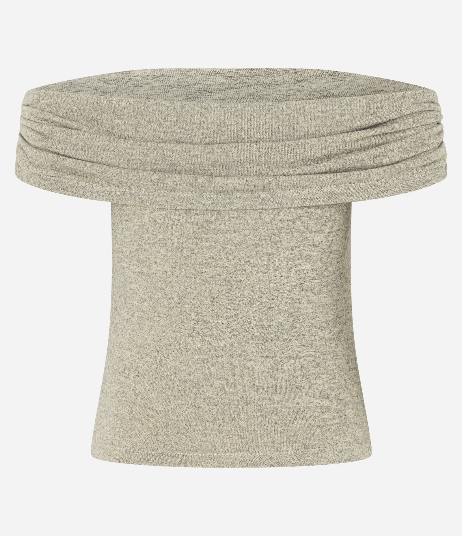 Blusa em Tricô com Pala Virada e Aviamento Lateral Amarelo Mescla 8