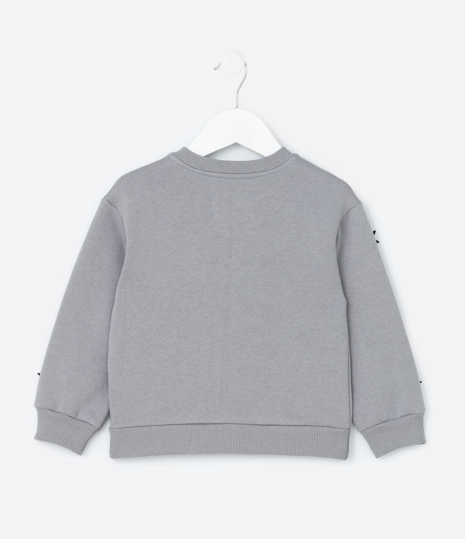 Casaco Infantil com Lacinhos de Veludo Aplicados - Tam 1 a 6 Anos Cinza 2