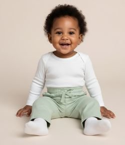 Calça Infantil Clochard em Sarja -Tam 0 a 18 meses