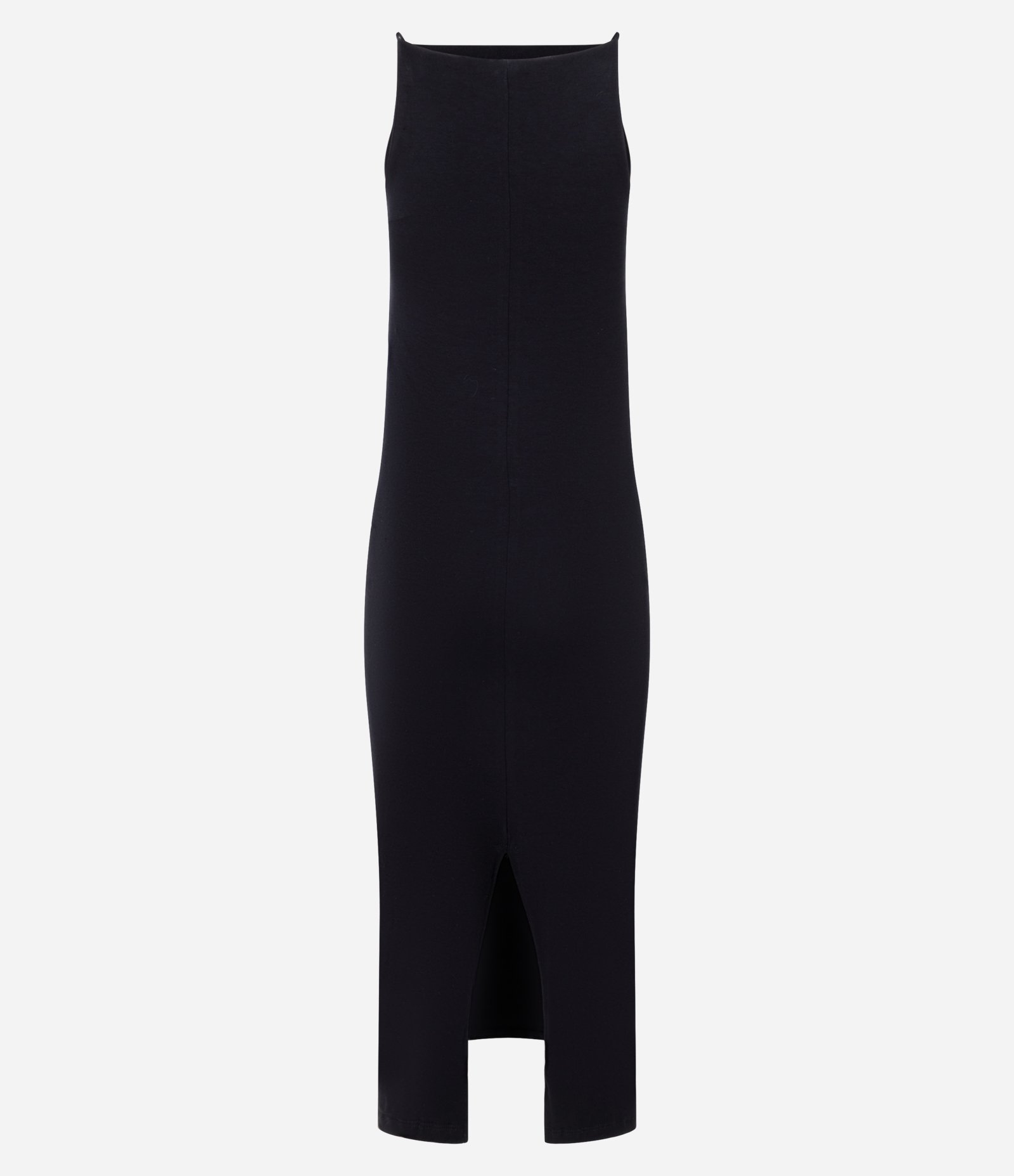 Vestido Midi com Alças Finas e Fenda Preto 6